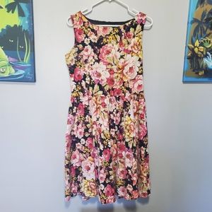 COPY - L/UK 16 Lindy Bop Pink Floral Audrey Dress